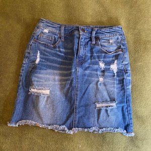 Blue Ripped Jean Skirt Size 6